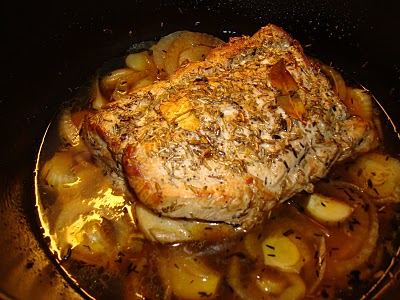 Svinekam med fennikel, hvidløg og rosmarin + ovnbagte kartofler