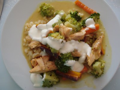 Karrywok med laks i kokosmælk