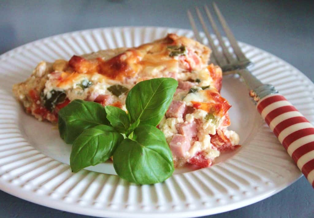 Den fedtfattige tærtedej - forårstærte med skinke og tomater