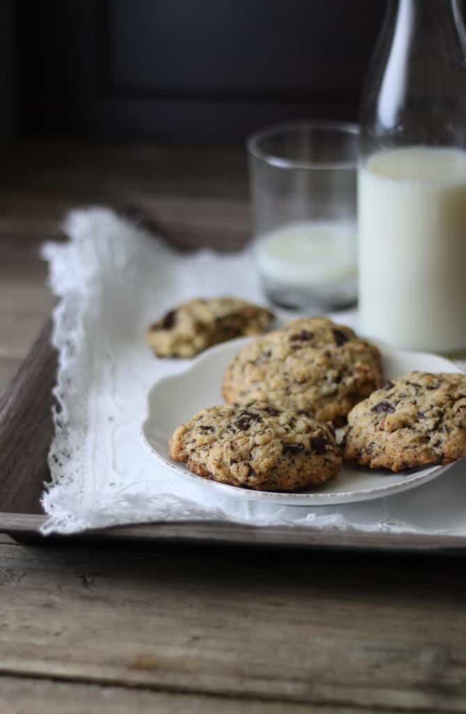 Chocolate almond cookies / Cookies med mandler og chokolade