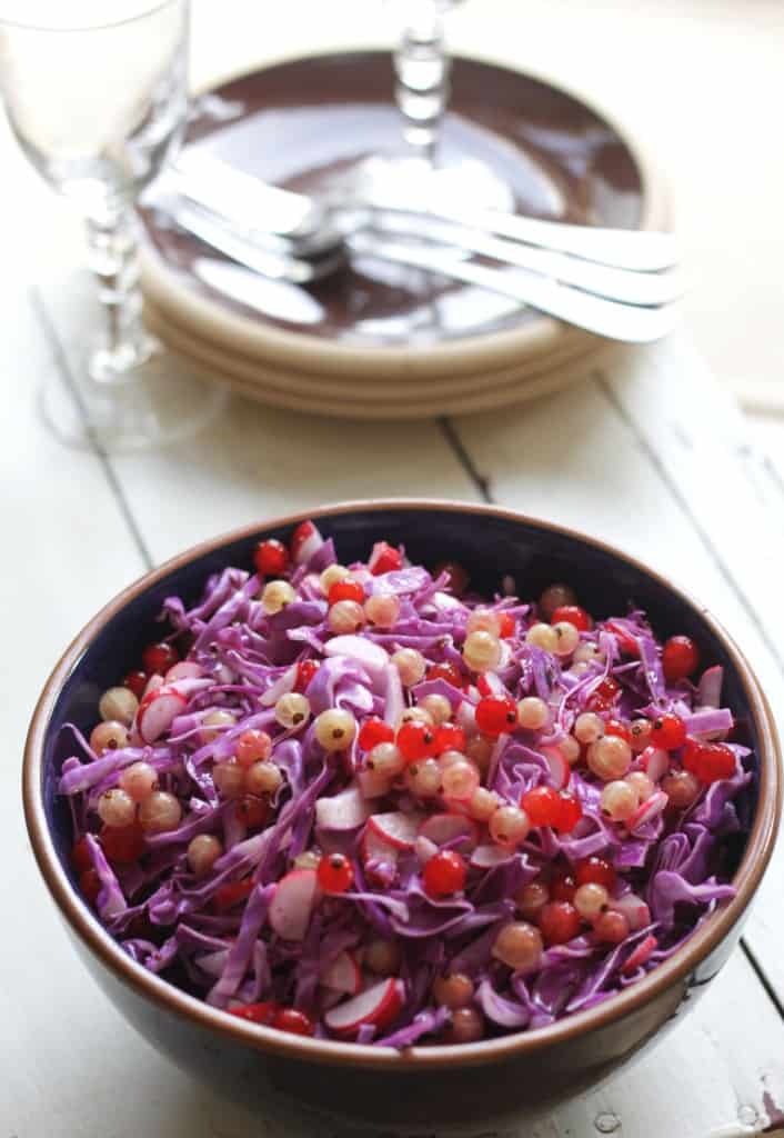 Lilla spidskålsalat med ribssaft og pink ribs 