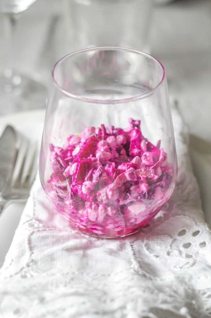 rødkål/rødbedesalat med hytteost
