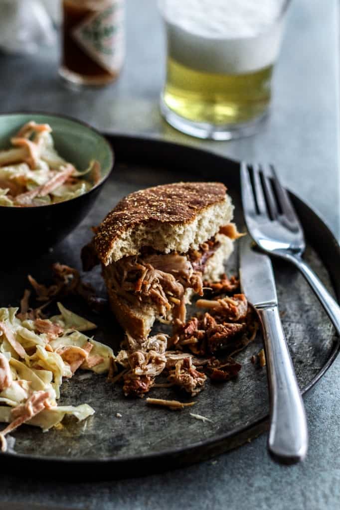 Coleslaw og pulled pork