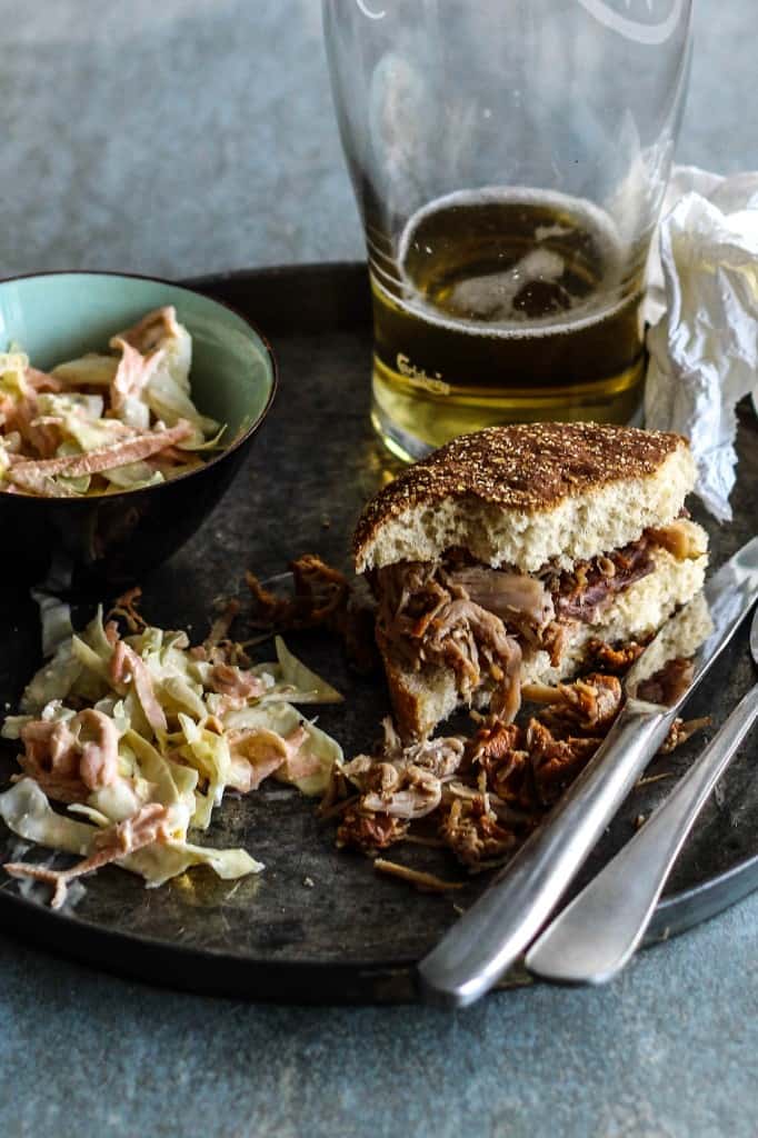 Coleslaw og pulled pork