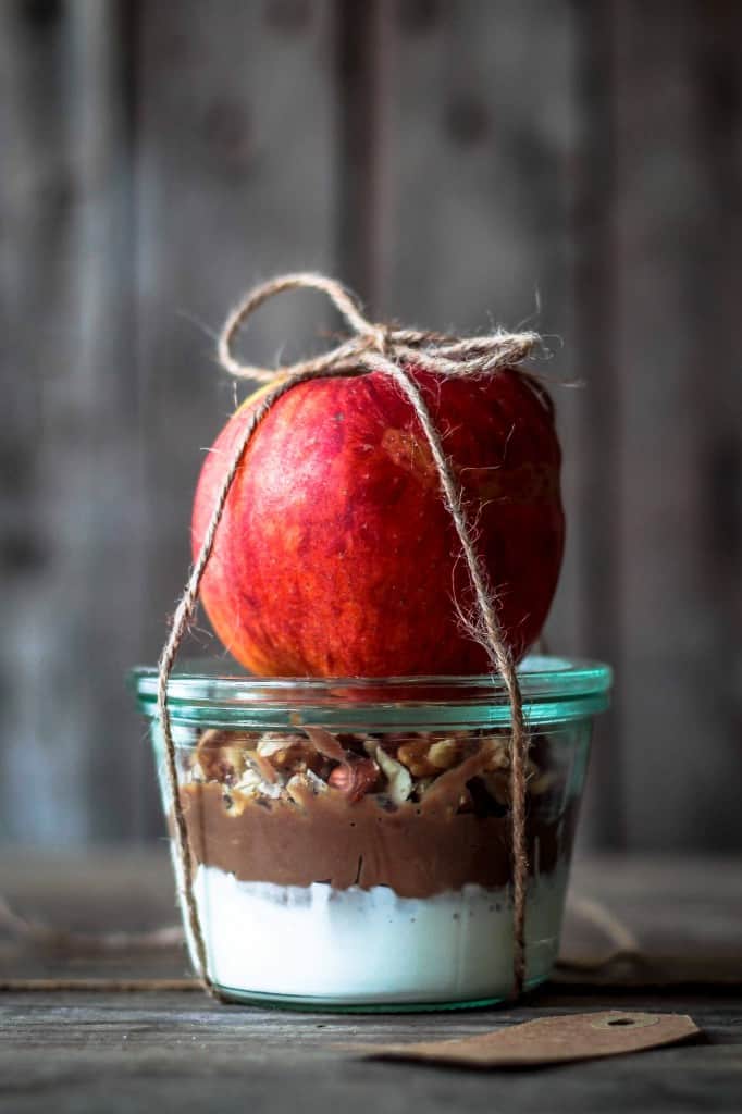 Æbler med knasende karameldip