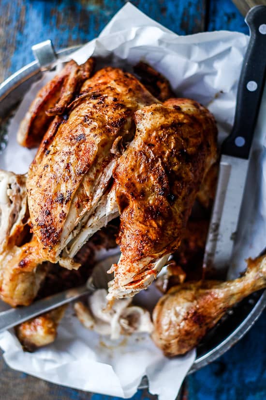 Rubbed kylling på dåse i grill