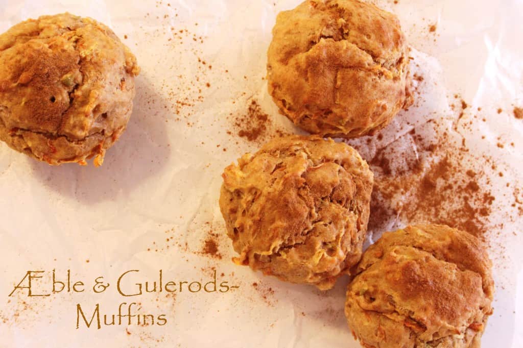Sunde muffins med æble, gulerod og kanel