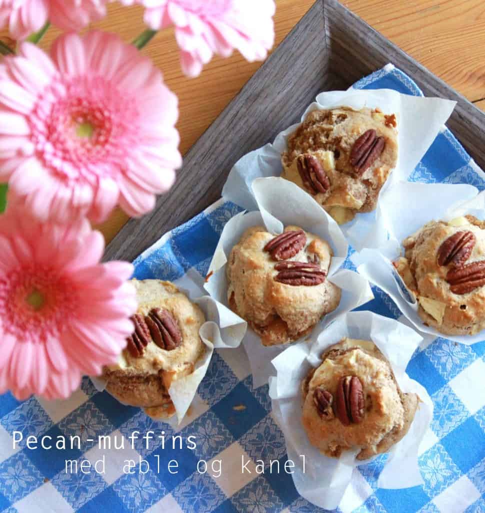 Sunde pecanmuffins med æble og kanel