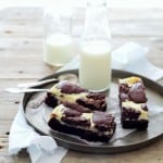 Chessecake/brownie snitter med hvid chokolade