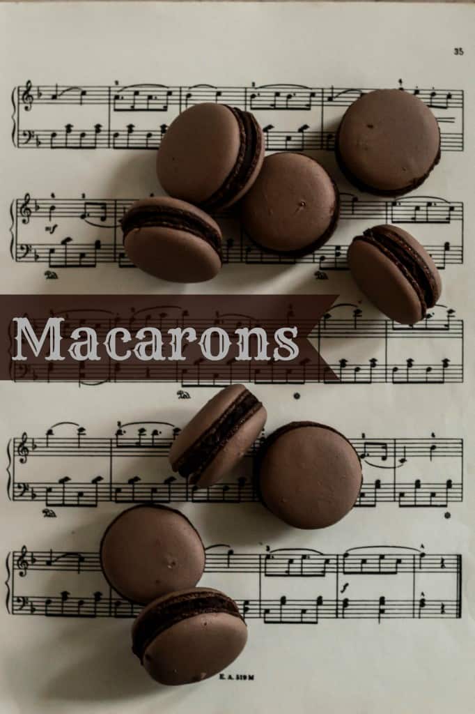 macarons med chokolade, kakao