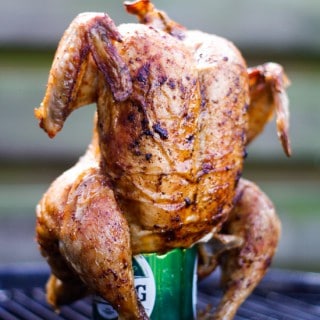 Rubbed kylling på dåse i grill - med tilbehør