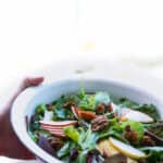 salat med æble, figner og nødder - efterårssalat - salat med frugt - opskrift