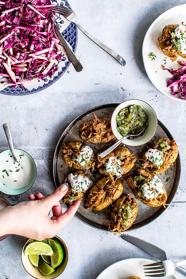 Nem mad - Tulip pulled pork - bagte kartofler med fyld - nem mad til hverdag og gæster