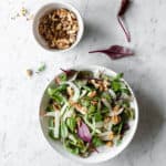 salat med æble, fennikel og valnødder