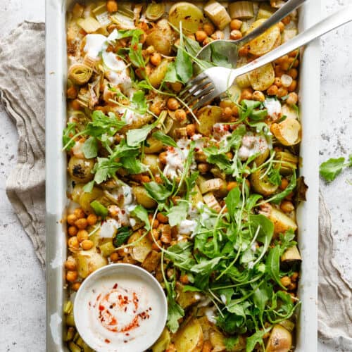 Nemt Tilbehor Til Aftensmad Bagte Kartofler Porrer Og Kikaerter I Ovn Nemt Tilbehor Til Aftensmad Bagte Kartofler Porrer Og Kikaerter I Ovn