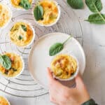 Æggemuffins med skinke, kartofler og spinat